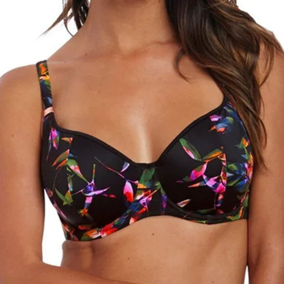 Fantasie 32H Palawan Black Padded Balcony Underwire Bikini Top - Picture 1 of 5